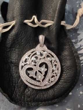 Faux Diamond Heart Pendant